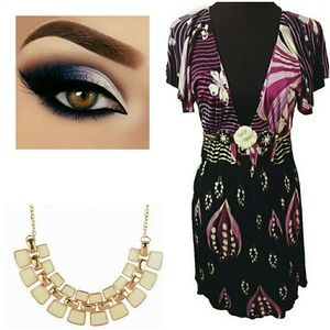 PRICE⬇Jagger Embellished, Purple & Black Dress